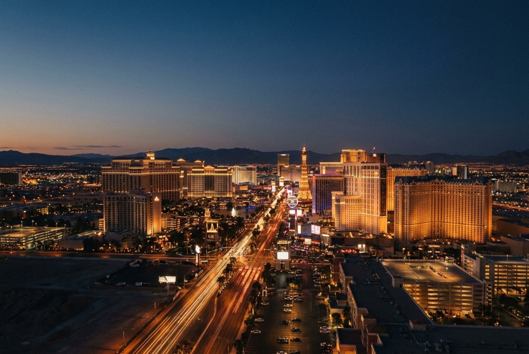 The Las Vegas Strip at dusk